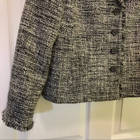 Talbots Black & Gray Wool Blazer Suit JacketSize 10P